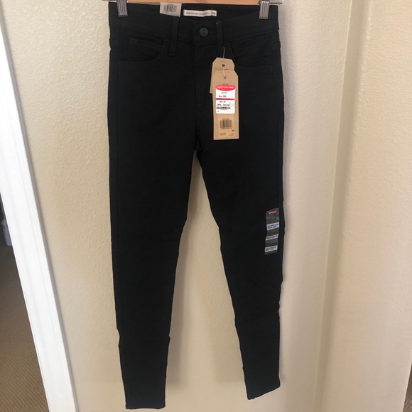 Levis High Rise Super Skinny Black Jeans - Picture 1 of 3